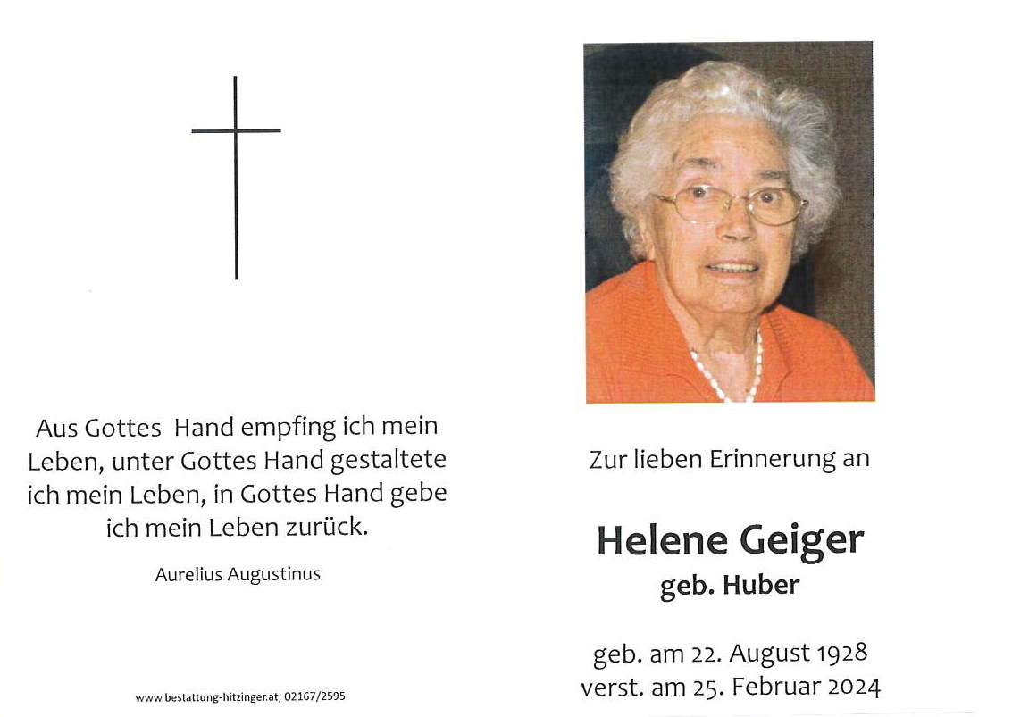 Helene Geiger - Bestattung Hitzinger - Ihr Bestatter im Raum Neusiedl ...